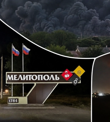 Черный дым и едкий запах: в оккупированном Мелитополе жителей просят не выходить на улицы