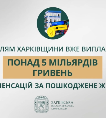 Майже 50 тисяч жителів Харківщини отримали понад 5 мільярдів гривень за програмою «єВідновлення»