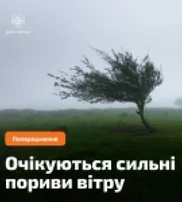 6 вересня в Україні очікується посилення вітру до 20 м/с