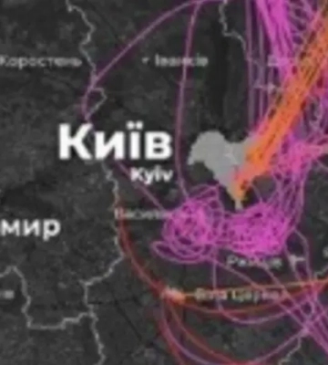 Масований удар по Україні: мапа орієнтовного руху БпЛА та ракет