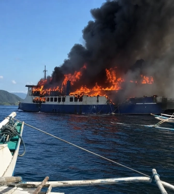 На Філіппінах у пожежі на поромі загинули щонайменше п’ятеро людей, доля 87 невідома