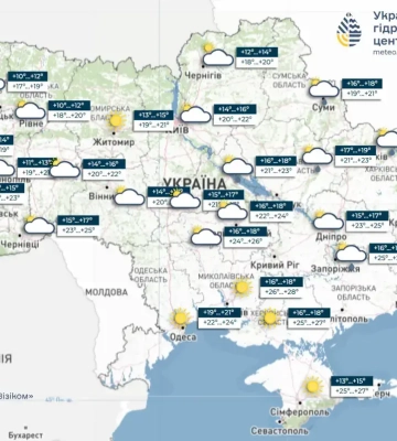 Прогноз погоды на 11 сентября 2026 года в Украине: дожди в регионах и более прохладная суббота