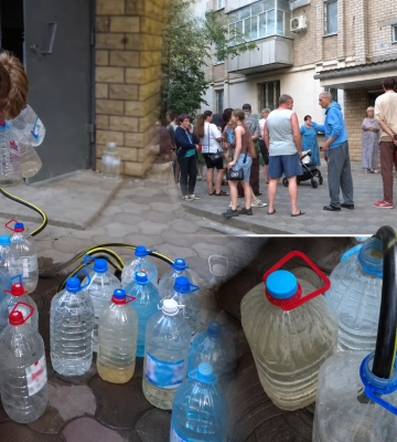 На Мелитопольщине гремели взрывы и была слышна детонация, а в районах, где отключили газ, люди готовят еду на кострах, а воду набирают из поливочных кранов (видео)