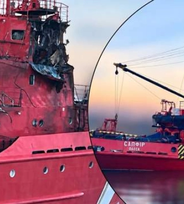 Россия совершила атаку на гражданский поисково-спасательный буксир "Сапфир" в Одесской области