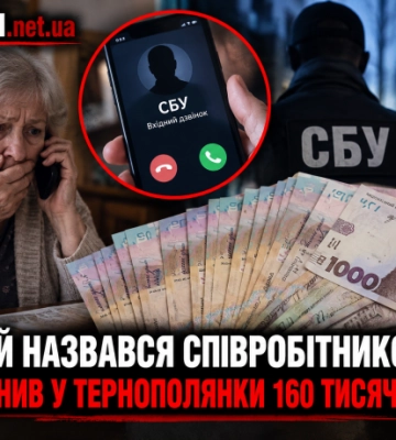 Шахрай назвався співробітником СБУ та виманив у тернополянки 160 тисяч гривень