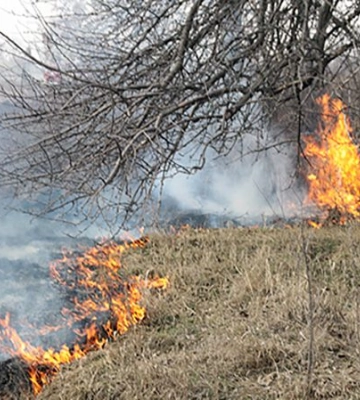 У Миргородському районі внаслідок падіння ворожого БпЛА зайнялася суха трава