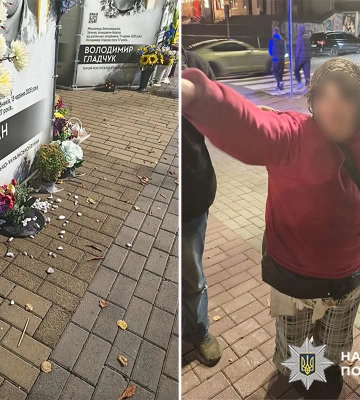 У Хмельницькому неадекватна жінка вчинила акт вандалізму на Алеї Слави