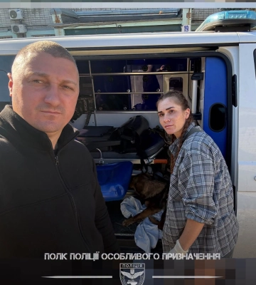На Харківщині поліцейські допомогли травмованому собаці