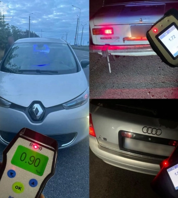 Від 0,90 до 1,90 проміле алкоголю: на Рівненщині патрульні виявили трьох п’яних водіїв