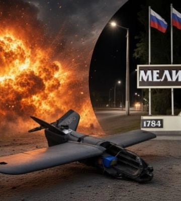 «Два беспилотника чуть не врезались друг в друга»: в Мелитополе прогремел мощный взрыв (скрины)