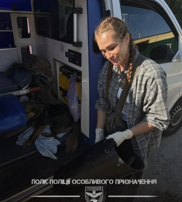 Поліція допомогла травмованому собаці на Харківщині