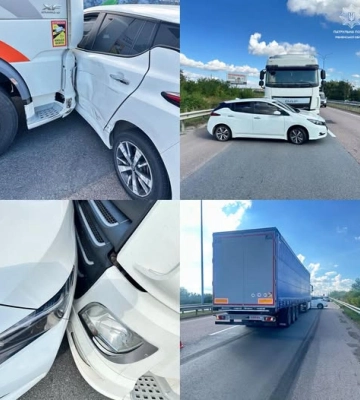 На трасі Київ — Чоп зіткнулися Nissan та вантажівка: обидва водії отримали протоколи