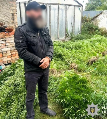 На Рівненщині у чоловіка вилучили 11 кущів конопель та близько кілограма канабісу