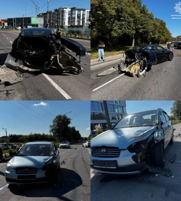 У Рівному на вулиці Захисників Маріуполя зіткнулися Tesla та Hyundai