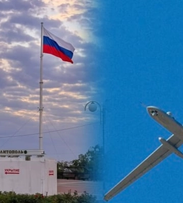 Бетонный гроб или туалет: на центральной площади Мелитополя оккупанты установили сомнительное укрытие (скрин)