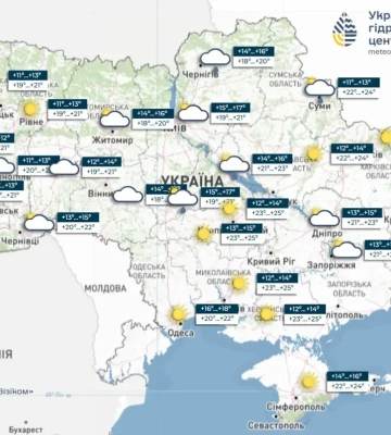 Прогноз погоди на 19 вересня 2026 р. в Україні: тепло та короткочасні дощі