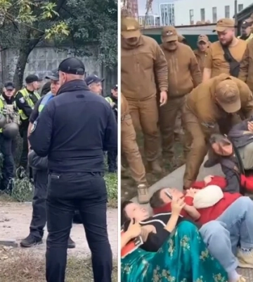 Конфлікт через теплотрасу на Теремках: муніципальна охорона силою відтіснила активістів (відео)