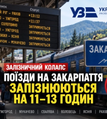 Закарпаття відчуло наслідки масштабного збою на залізниці: поїзди запізнюються на 10–13 годин