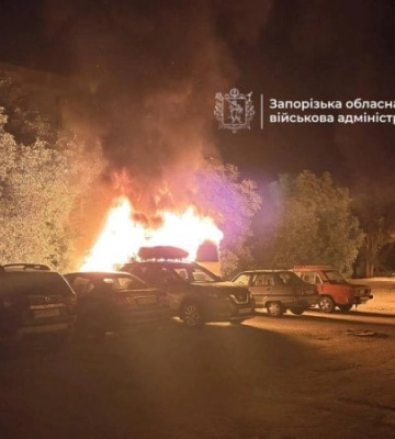 У Запоріжжі внаслідок удару FPV-дрона сталася пожежа