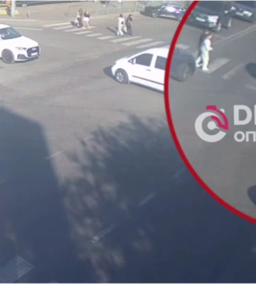 В Днепре на Калиновой парень на самокате попал под колеса автомобиля: момент ДТП попал на видео